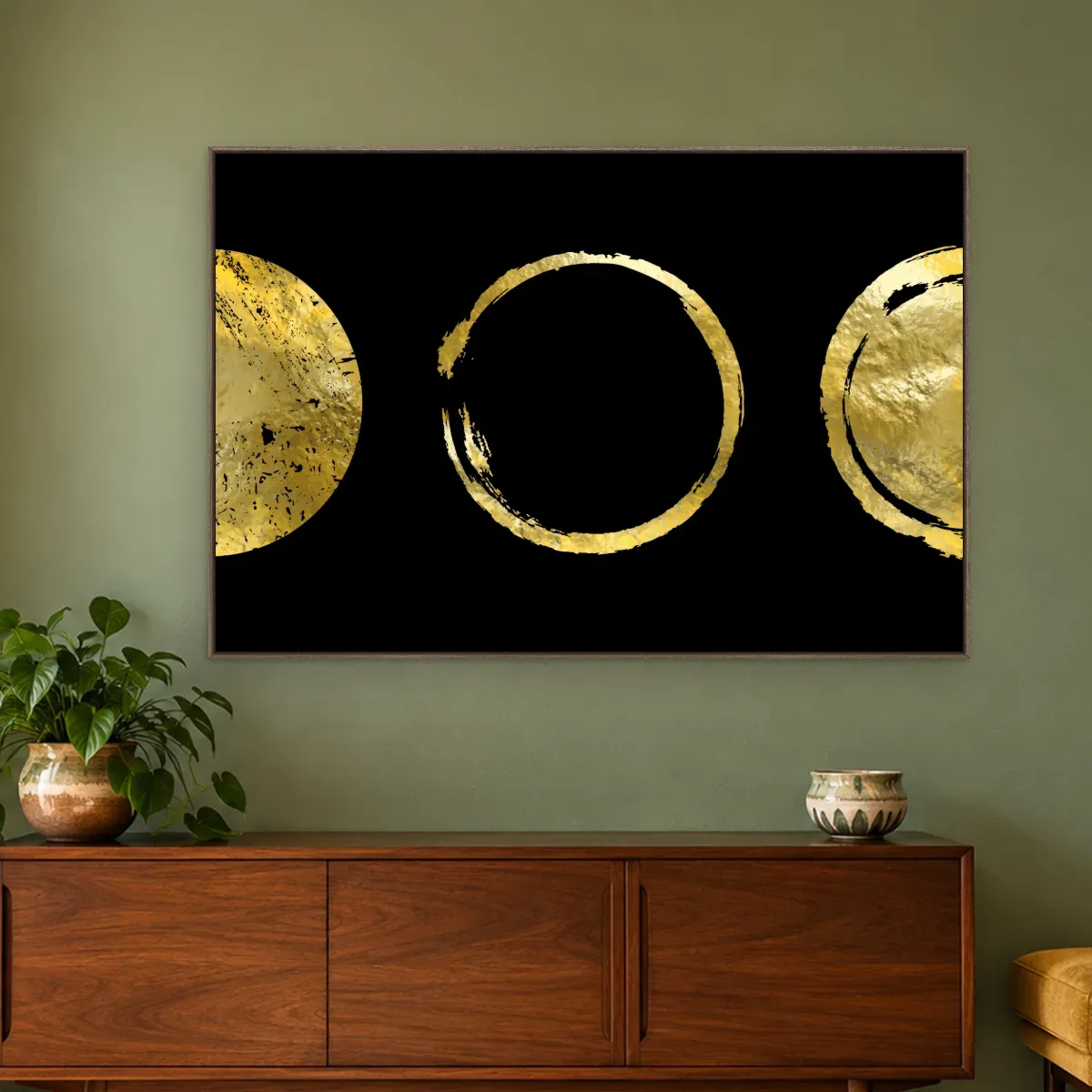 Quadro Decorativo Canvas Luas Douradas - AB0034