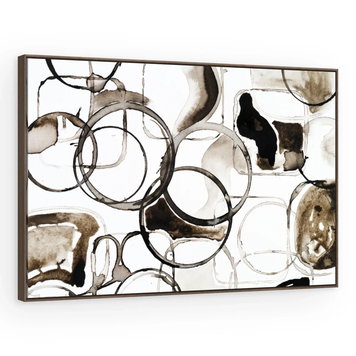 Quadro Decorativo Canvas Círculos Sépia - AB0039