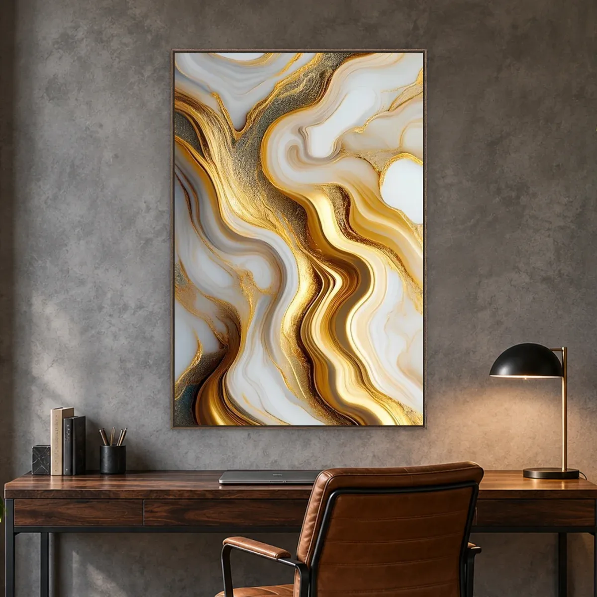 Quadro Decorativo Canvas Ouro Líquido - AB0043