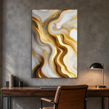 Quadro Decorativo Canvas Ouro Líquido - AB0043