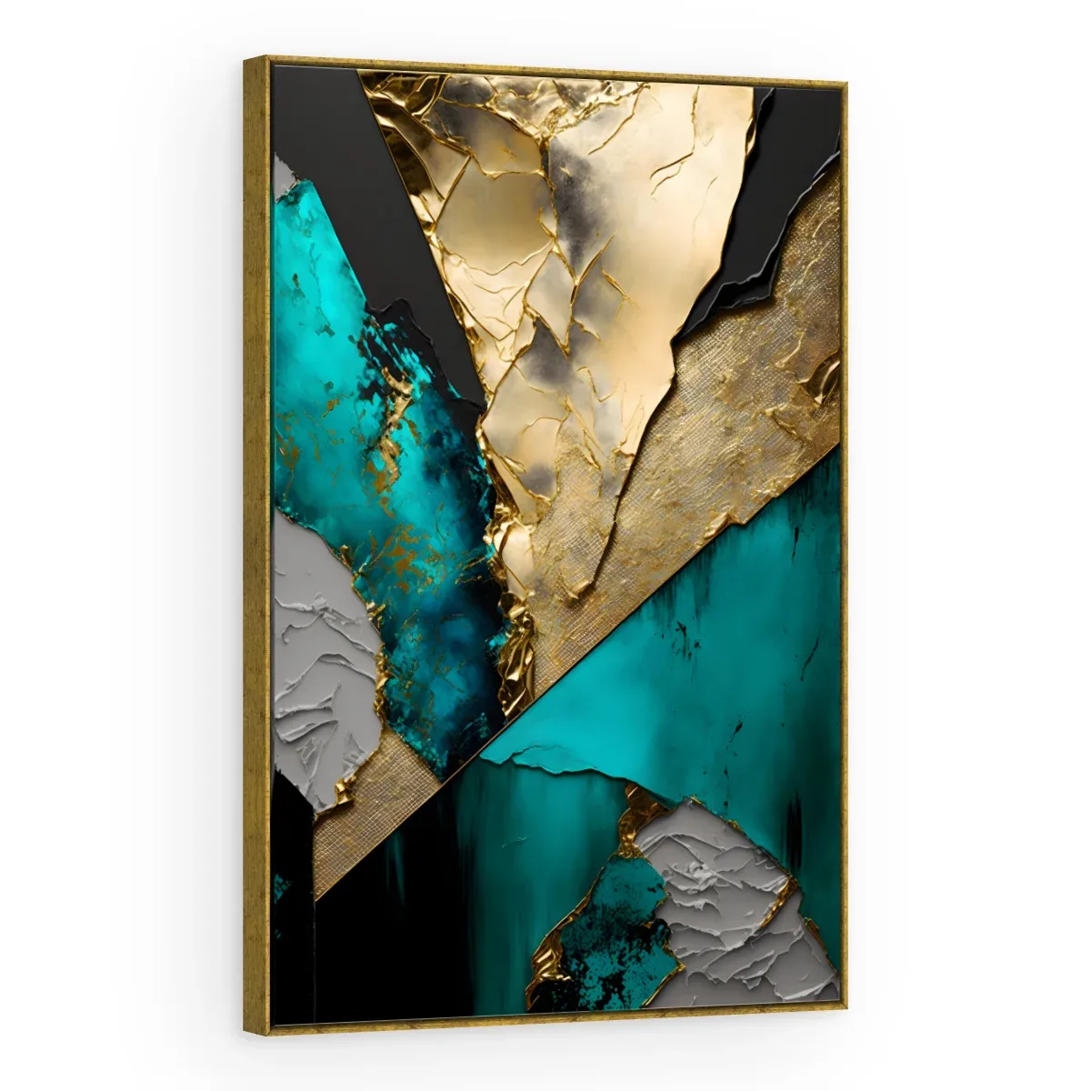 Quadro Decorativo Canvas Fragmentos Turquesa - AB0045