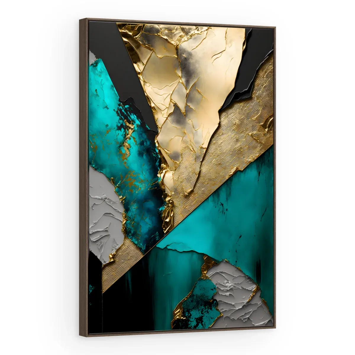 Quadro Decorativo Canvas Fragmentos Turquesa - AB0045