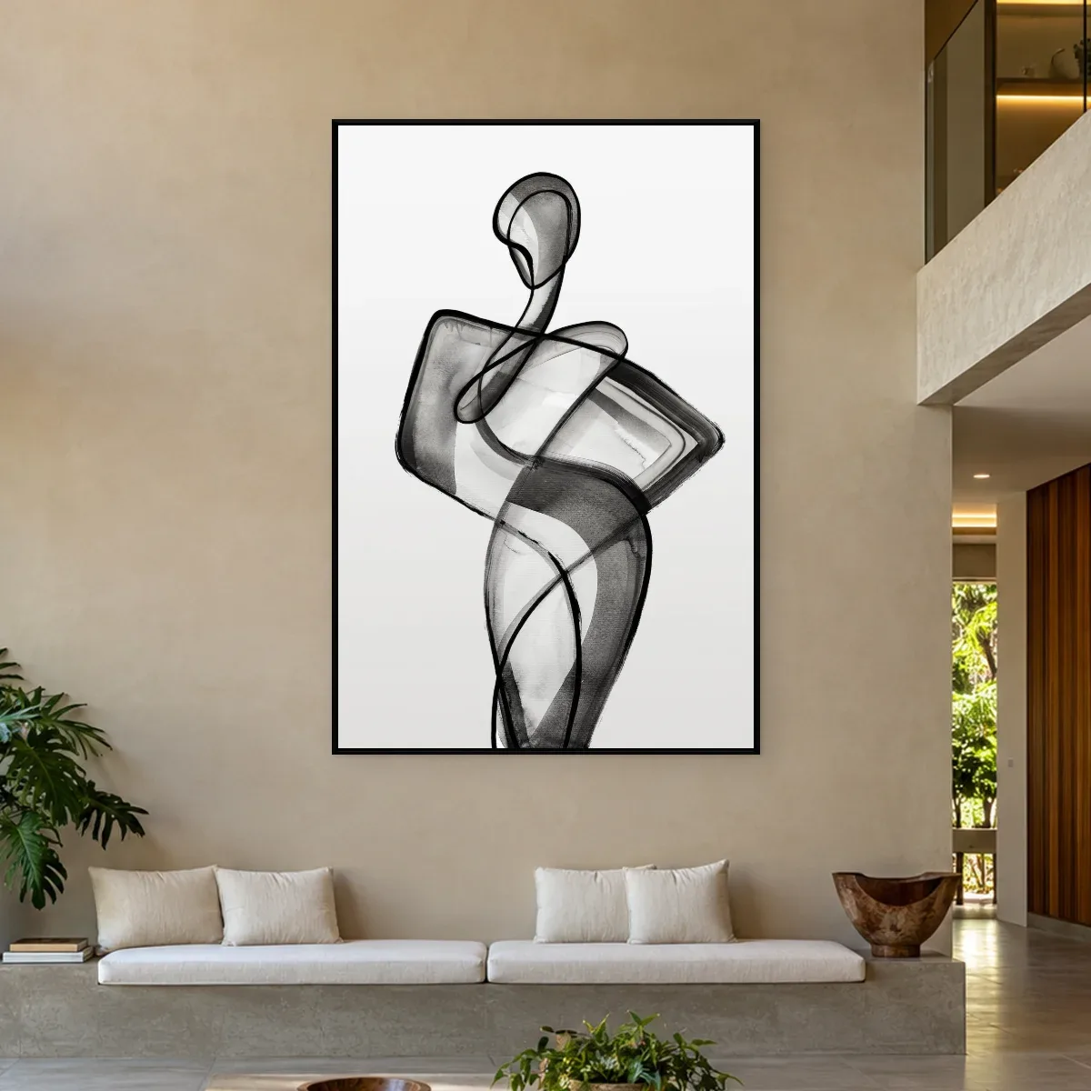 Quadro Decorativo Canvas Silhueta Nanquim - AB0049