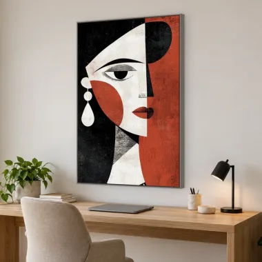 Quadro Decorativo Canvas Rosto Cubista - AB0055