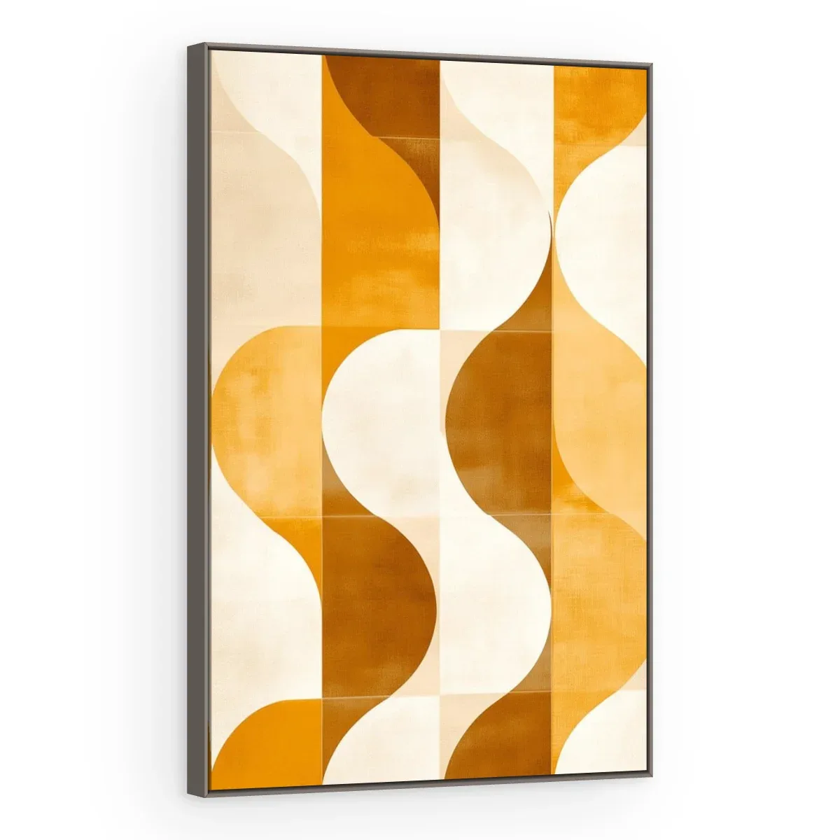 Quadro Decorativo Canvas Ondas Mostarda - AB0062