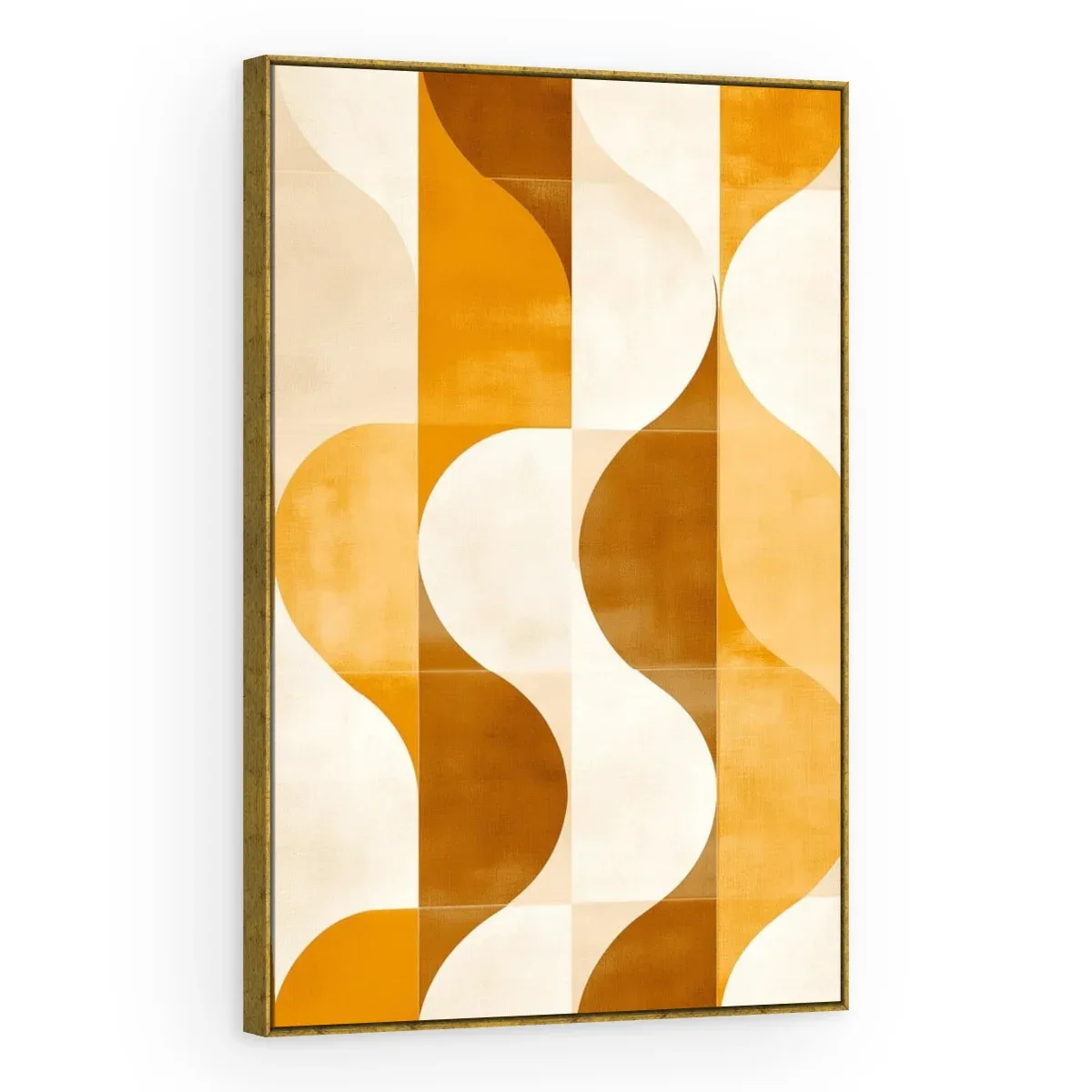Quadro Decorativo Canvas Ondas Mostarda - AB0062