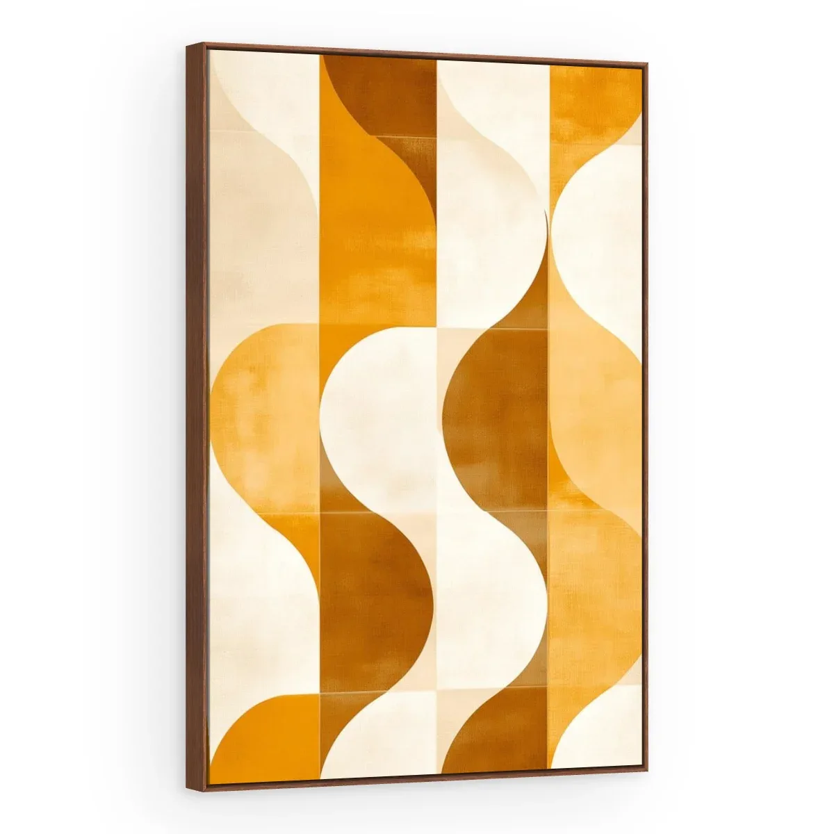 Quadro Decorativo Canvas Ondas Mostarda - AB0062