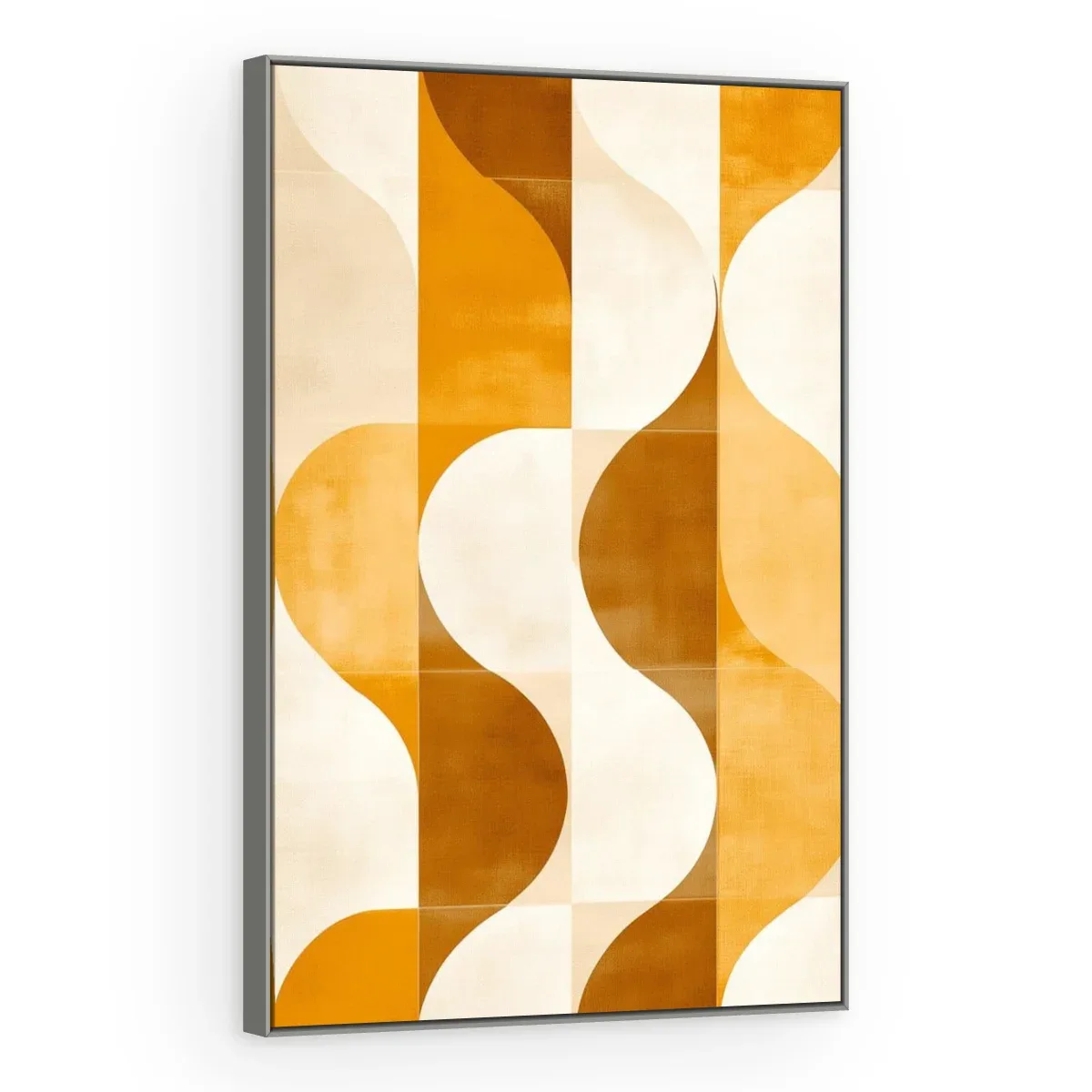 Quadro Decorativo Canvas Ondas Mostarda - AB0062