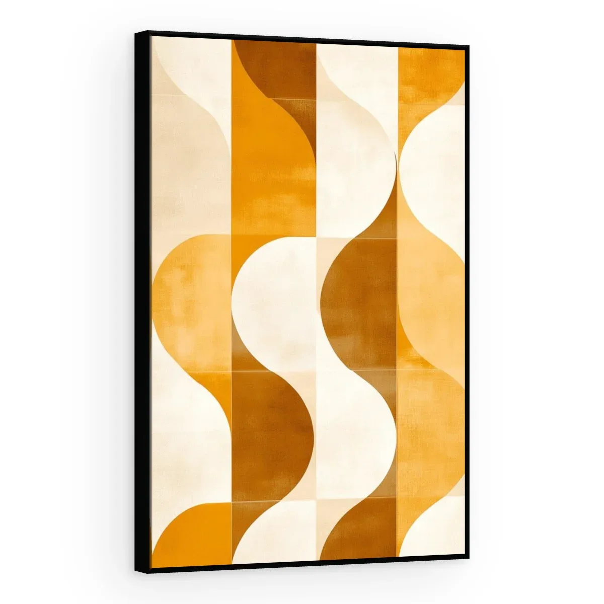 Quadro Decorativo Canvas Ondas Mostarda - AB0062