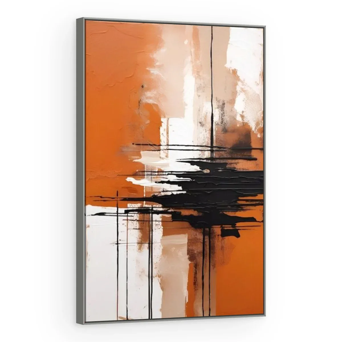 Quadro Decorativo Canvas Pinceladas Laranja - AB0064