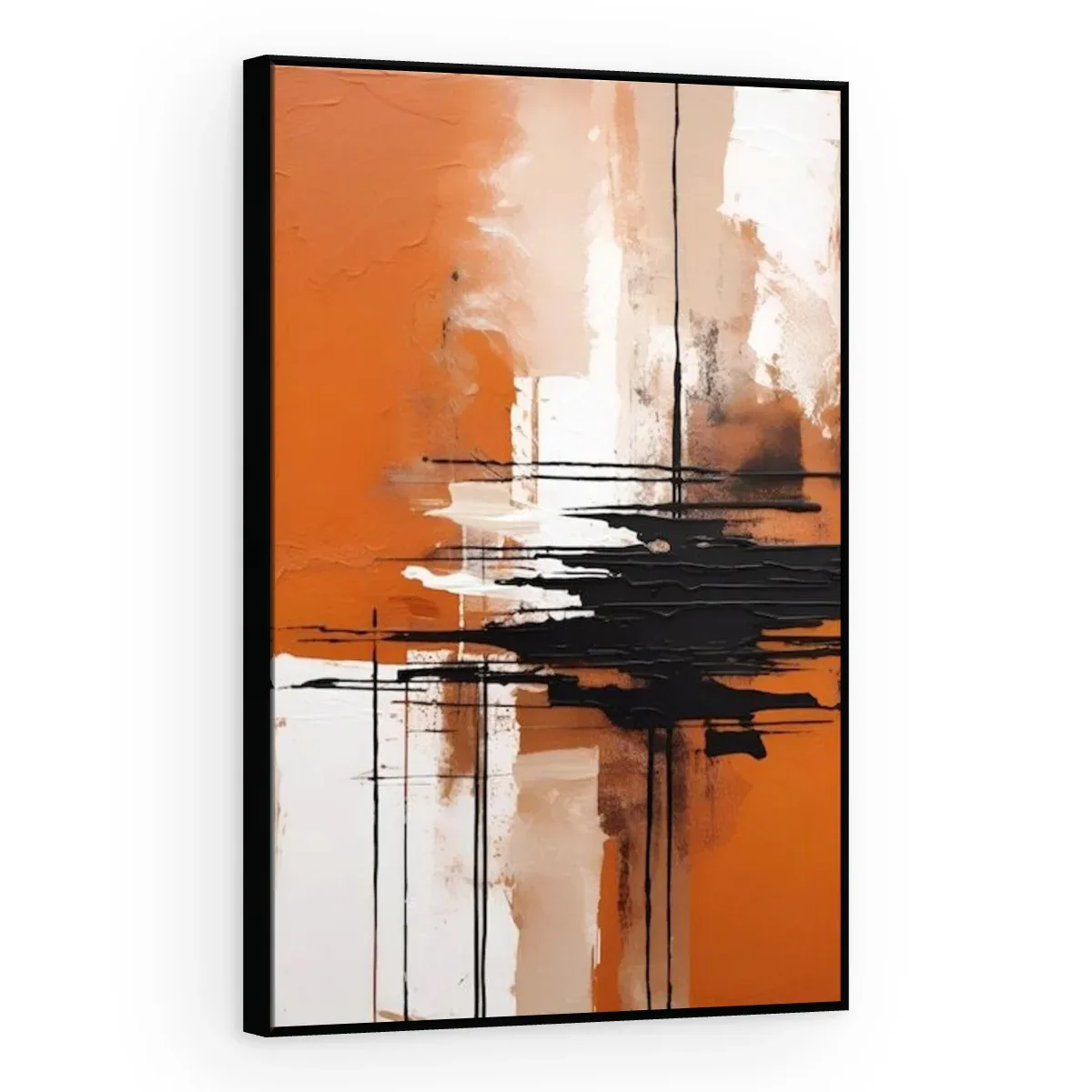Quadro Decorativo Canvas Pinceladas Laranja - AB0064