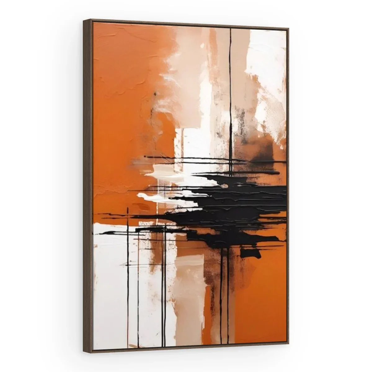 Quadro Decorativo Canvas Pinceladas Laranja - AB0064