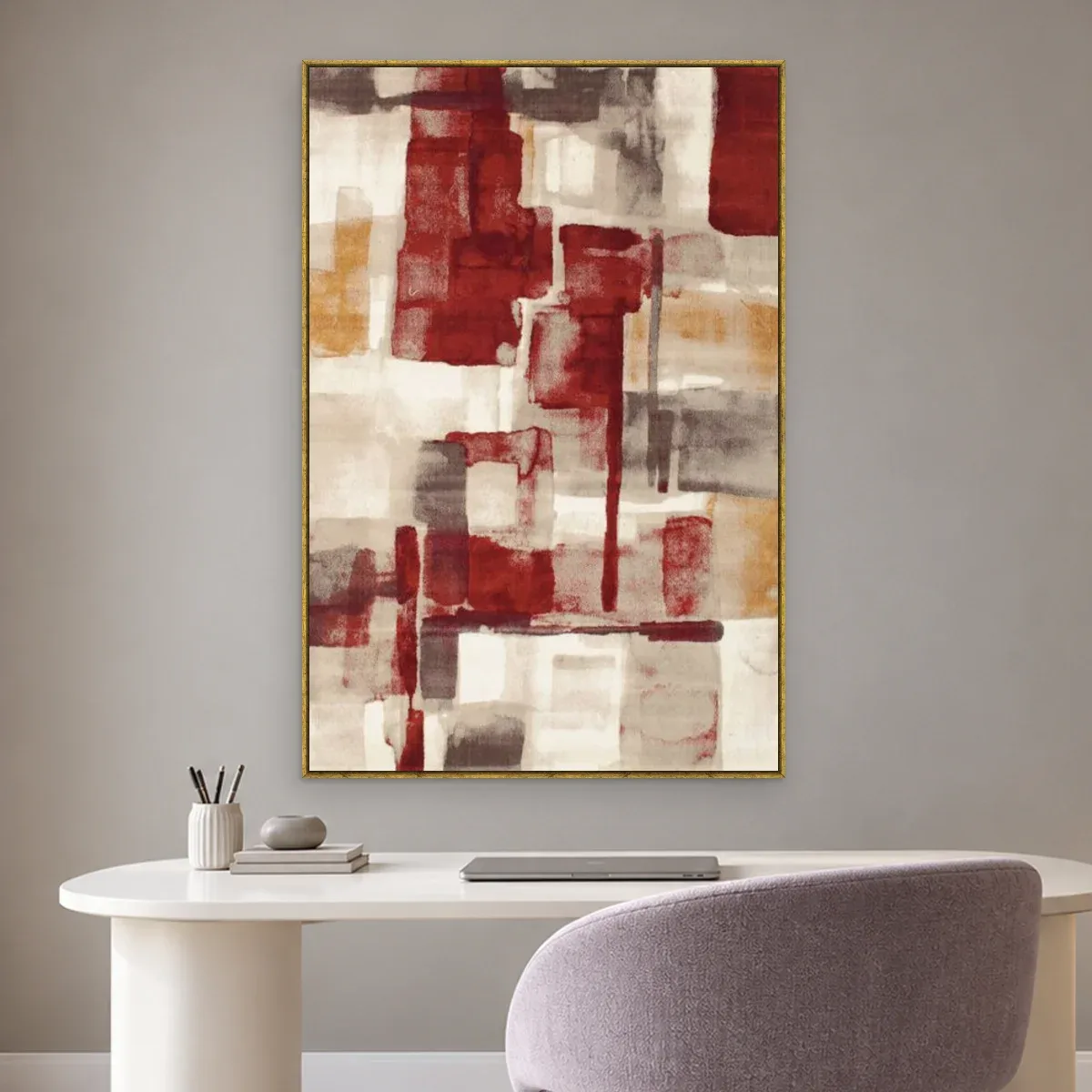 Quadro Decorativo Canvas Textura Bordô - AB0070