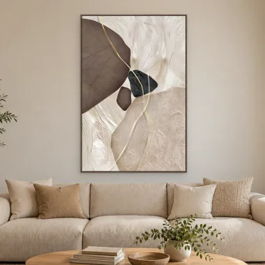 Quadro Decorativo Canvas Seixos Neutros - AB0074