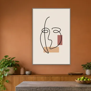 Quadro Decorativo Canvas Rosto Minimalista - AB0076