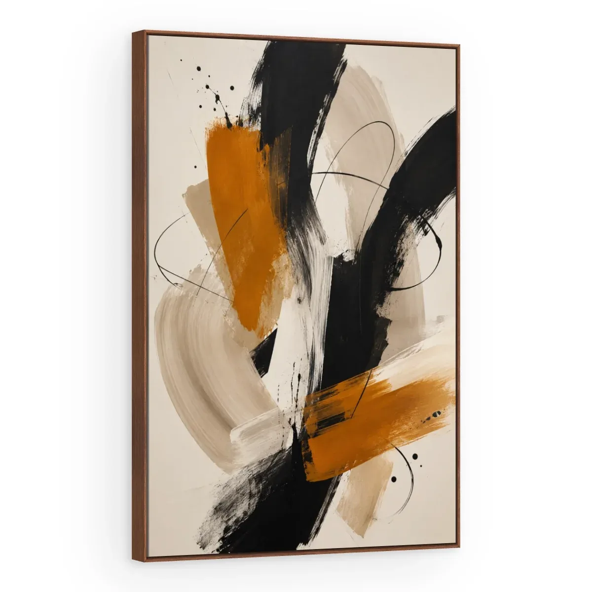 Quadro Decorativo Canvas Pinceladas Ocre - AB0077