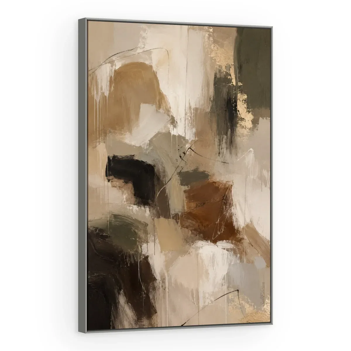 Quadro Decorativo Canvas Manchas Terrosas - AB0078