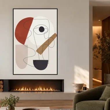 Quadro Decorativo Canvas Rosto Geométrico - AB0083
