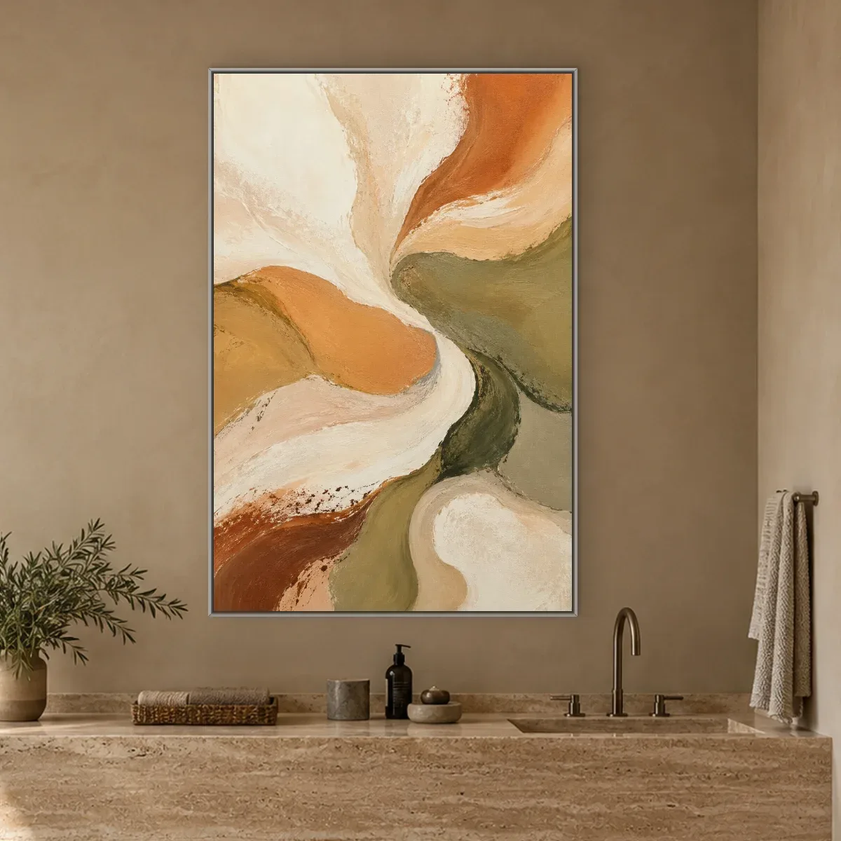 Quadro Decorativo Canvas Pétalas Terrosas - AB0084