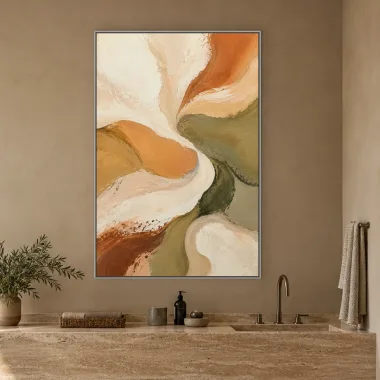Quadro Decorativo Canvas Pétalas Terrosas - AB0084