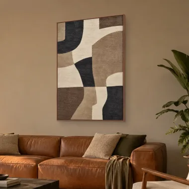 Quadro Decorativo Canvas Retalhos Café - AB0092