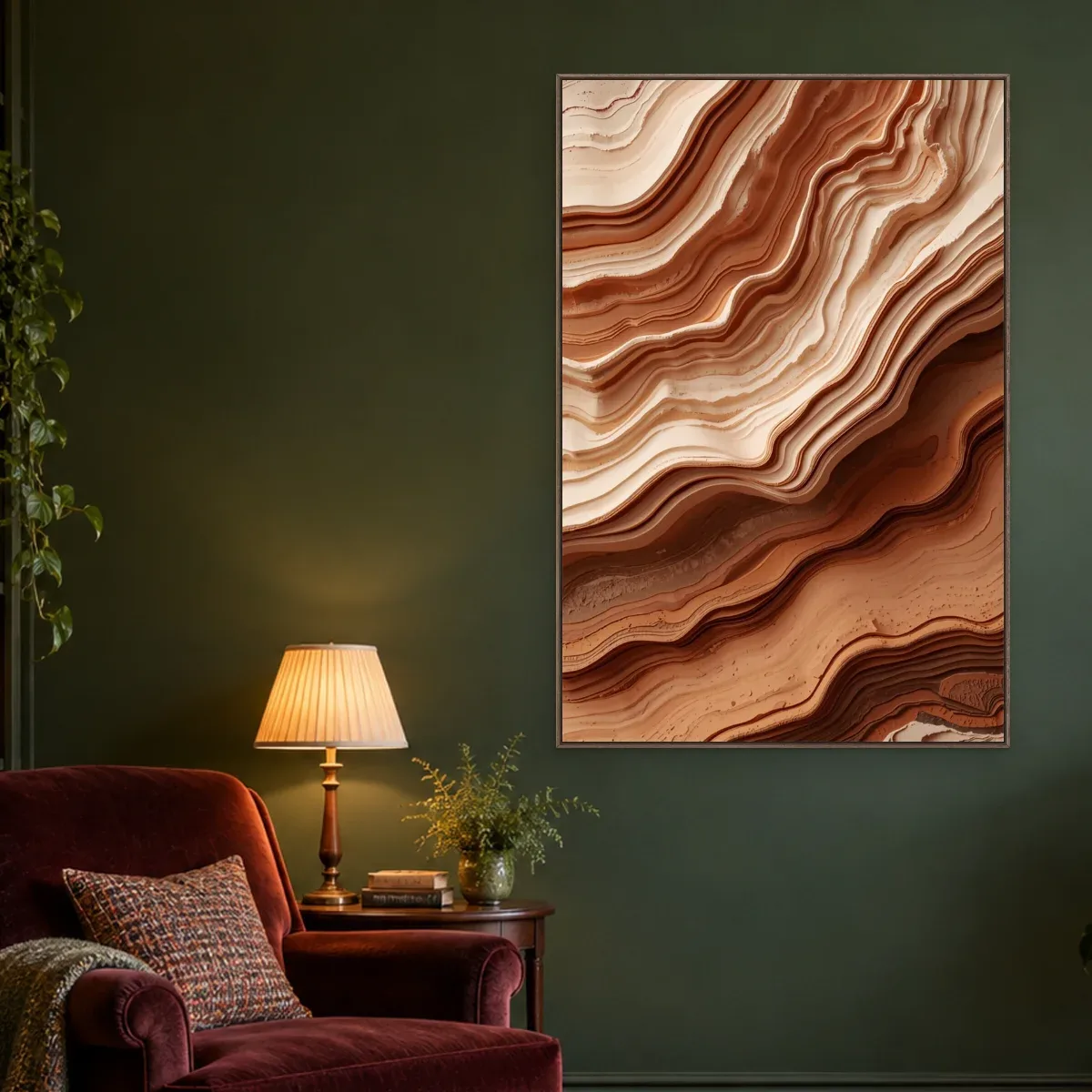 Quadro Decorativo Canvas Camadas Terracota - AB0097