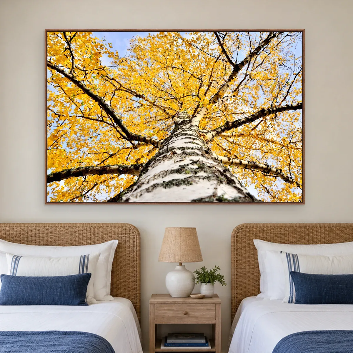 Quadro Decorativo Canvas Bétula Dourada - AF0011