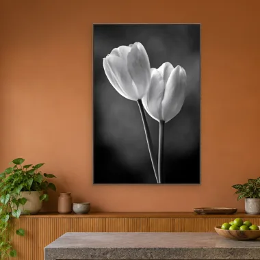 Quadro Decorativo Canvas Tulipas Monocromáticas - AF0017