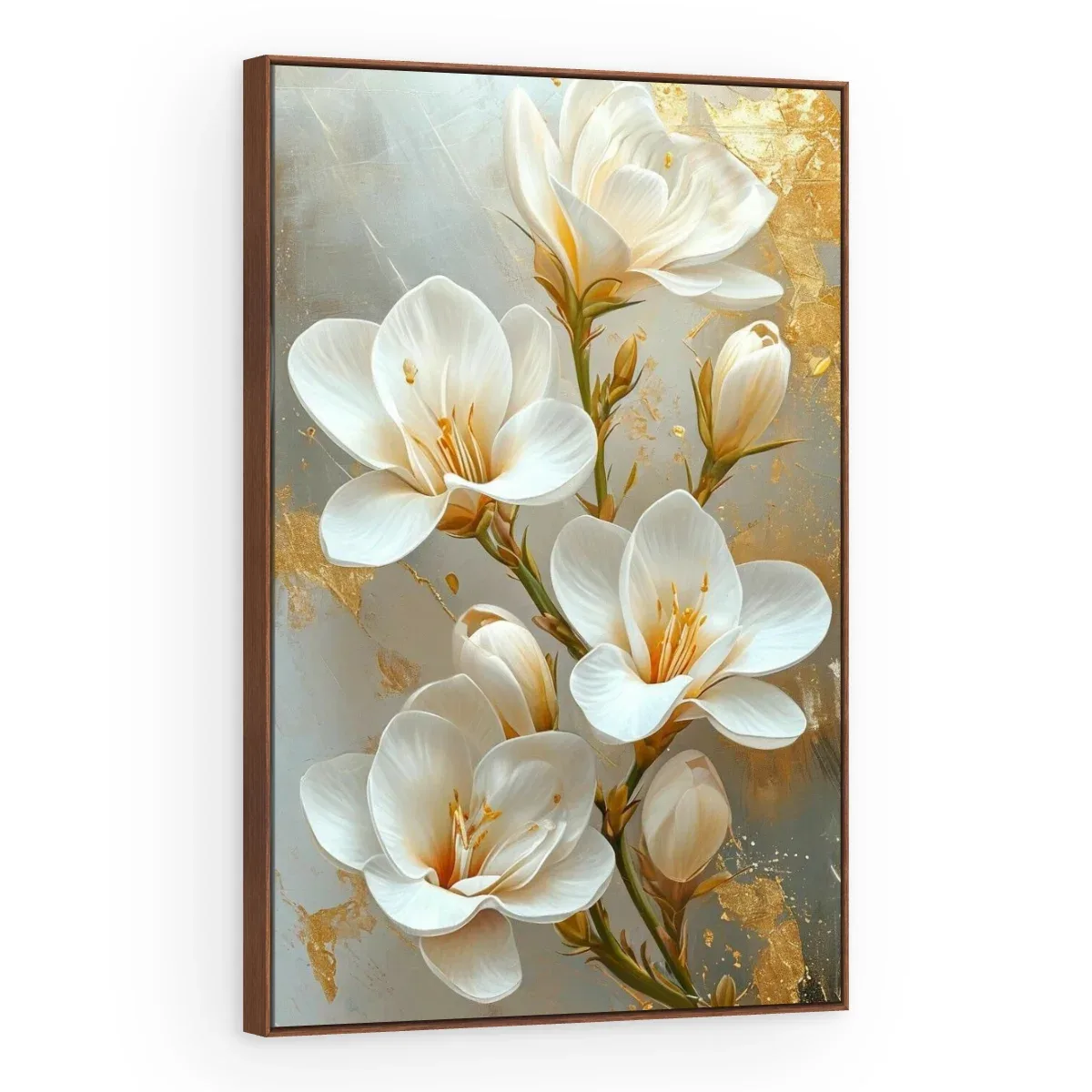 Quadro Decorativo Canvas Magnólias Douradas - AF0033