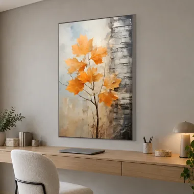 Quadro Decorativo Canvas Bordo Outonal - AF0038