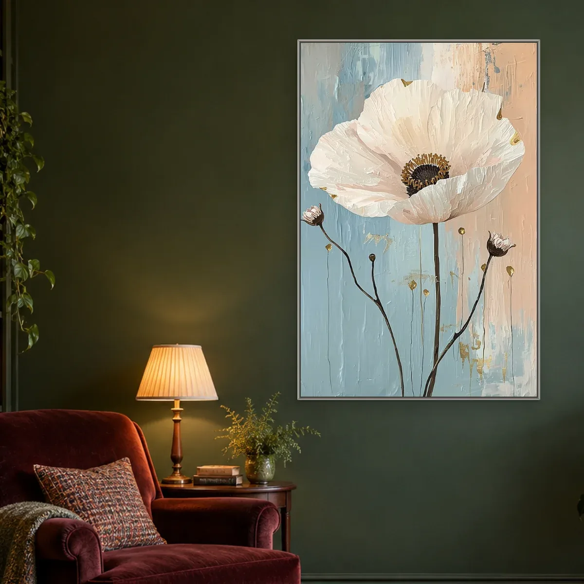 Quadro Decorativo Canvas Papoula Branca - AF0055