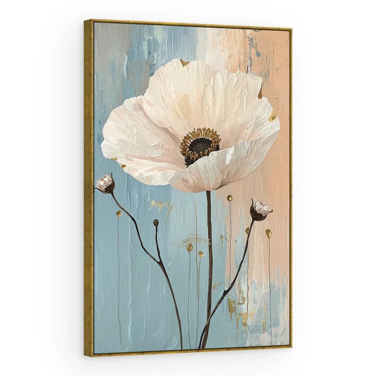 Quadro Decorativo Canvas Papoula Branca - AF0055
