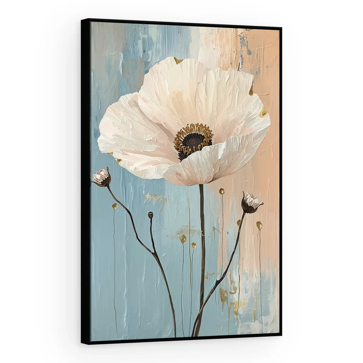 Quadro Decorativo Canvas Papoula Branca - AF0055