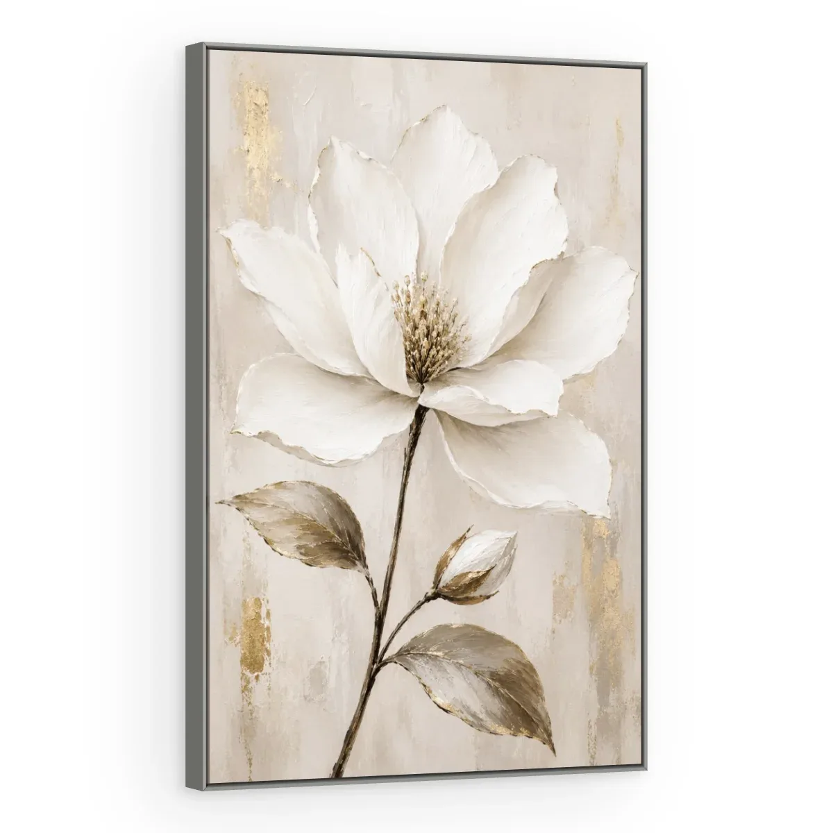 Quadro Decorativo Canvas Flor Branca - AF0058