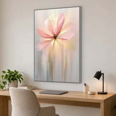 Quadro Decorativo Canvas Flor Rosada - AF0063