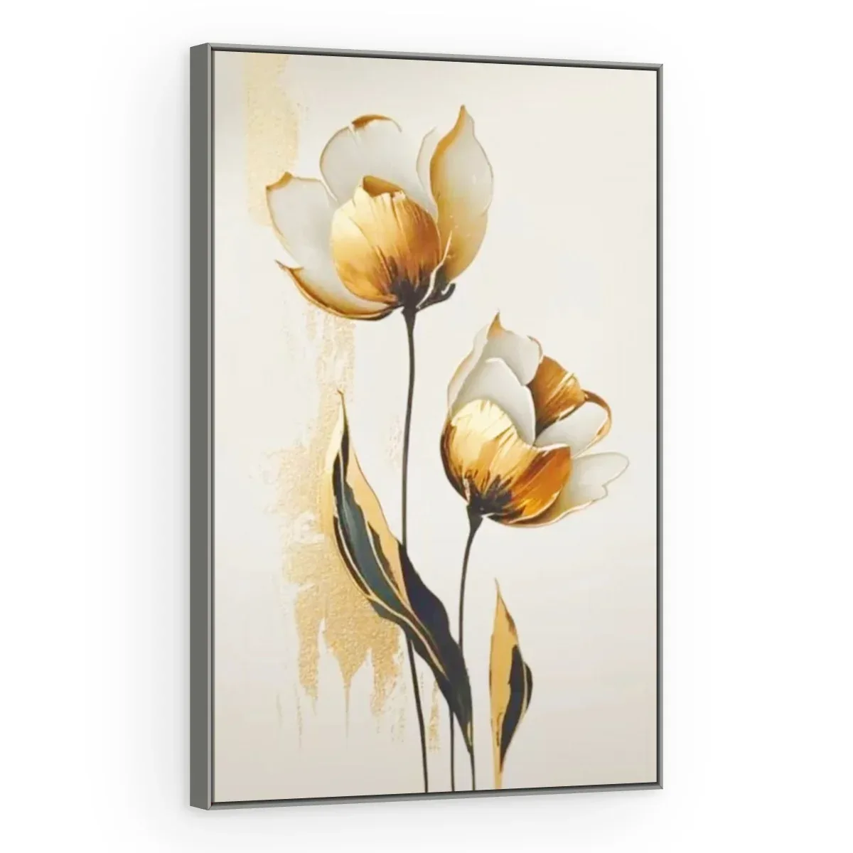 Quadro Decorativo Canvas Tulipas Douradas - AF0068