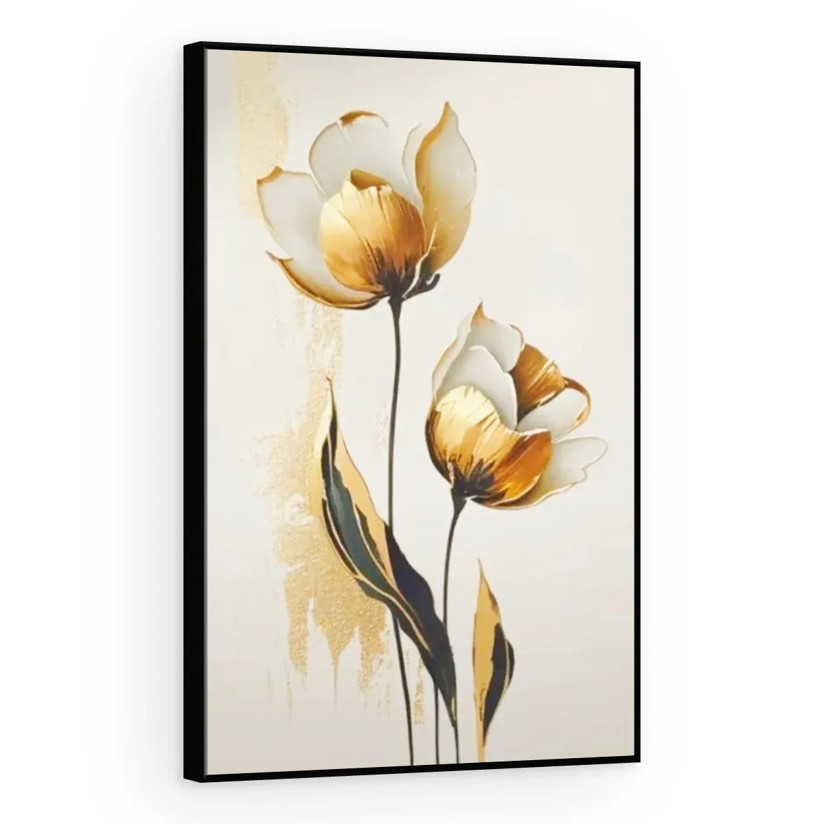 Quadro Decorativo Canvas Tulipas Douradas - AF0068