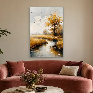 Quadro Decorativo Canvas Riacho Outonal - AF0069