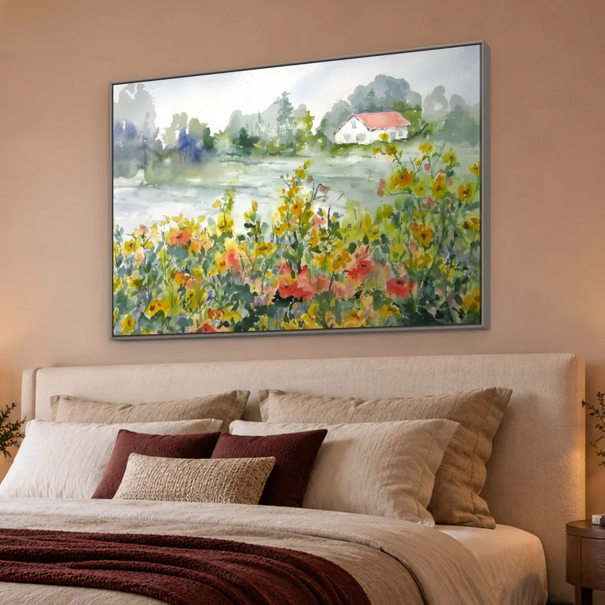 Quadro Decorativo Canvas Campo Aquarela - AF0070