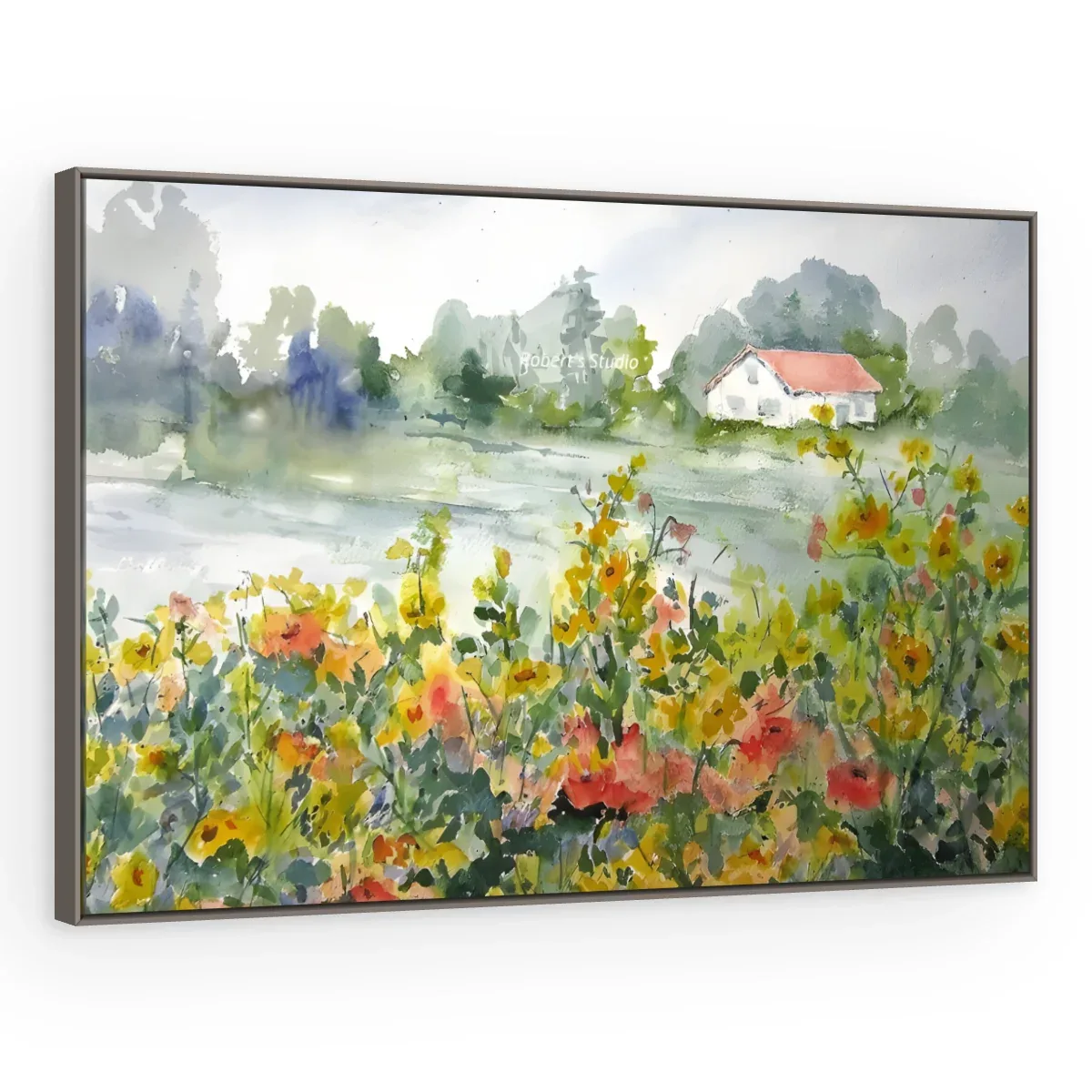 Quadro Decorativo Canvas Campo Aquarela - AF0070