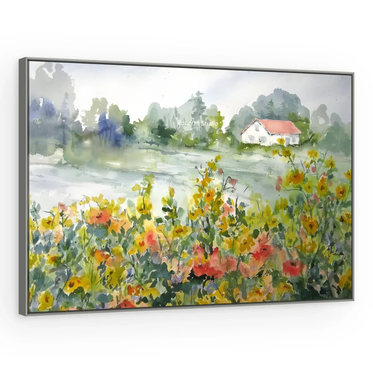 Quadro Decorativo Canvas Campo Aquarela - AF0070