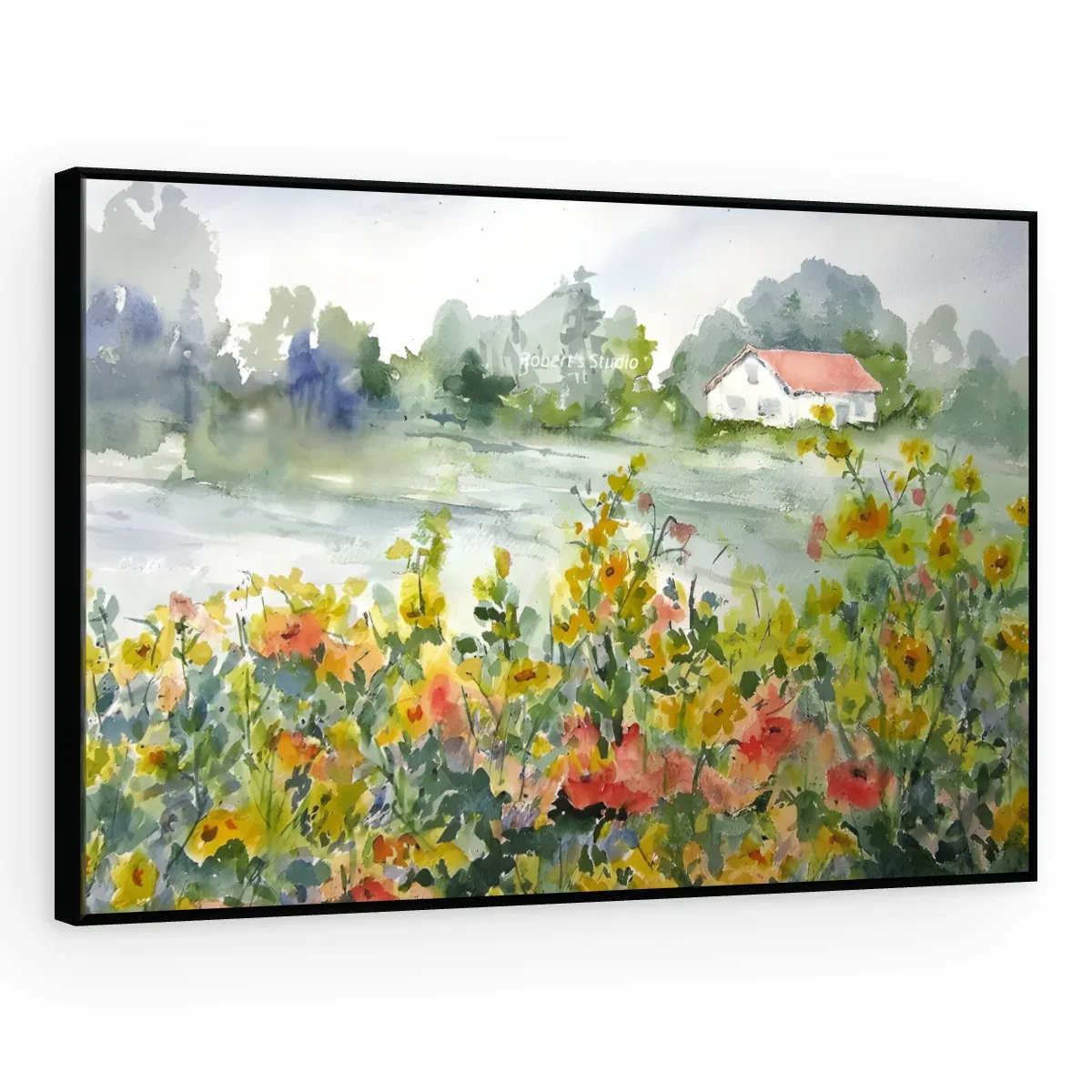 Quadro Decorativo Canvas Campo Aquarela - AF0070