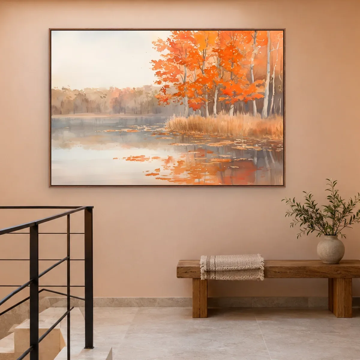 Quadro Decorativo Canvas Lago Outonal - AF0072