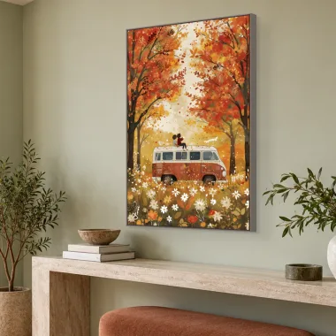 Quadro Decorativo Canvas Kombi Outonal - AF0097