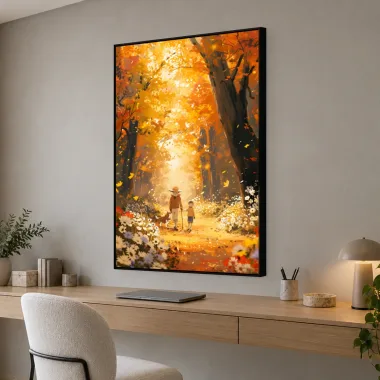 Quadro Decorativo Canvas Passeio Dourado - AF0100