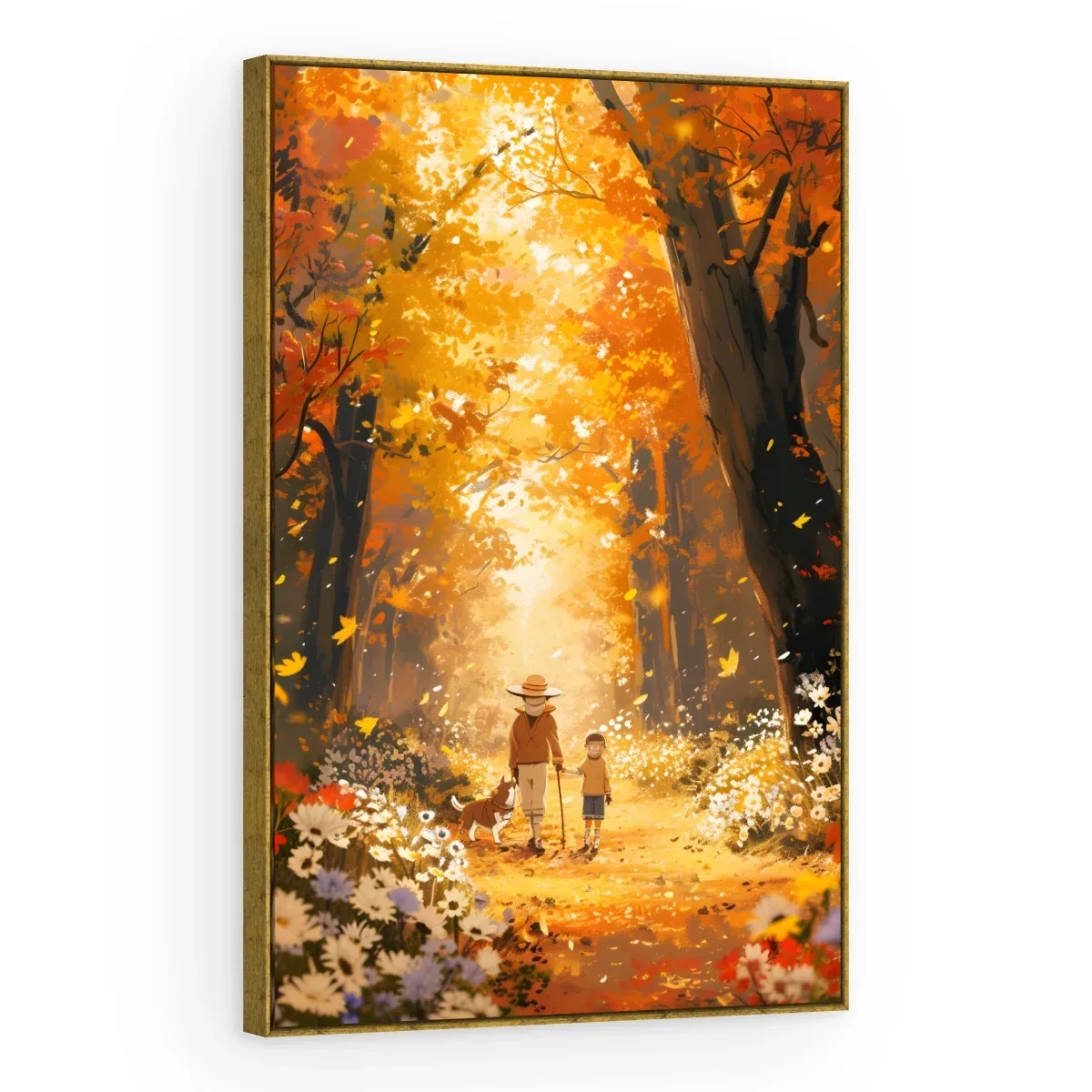 Quadro Decorativo Canvas Passeio Dourado - AF0100