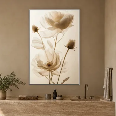 Quadro Decorativo Canvas Flores Nude - AF0102
