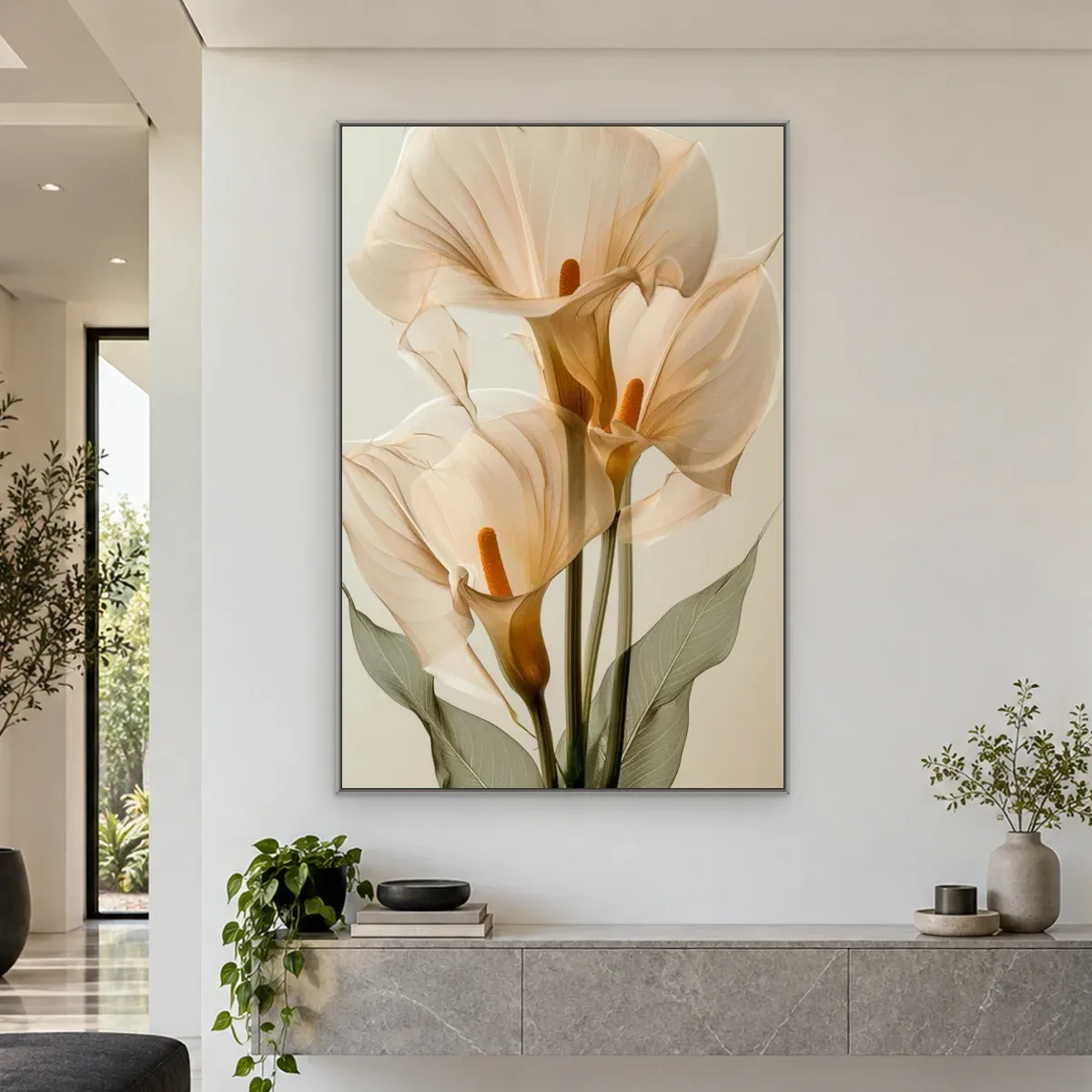 Quadro Decorativo Canvas Callas Pêssego - AF0107