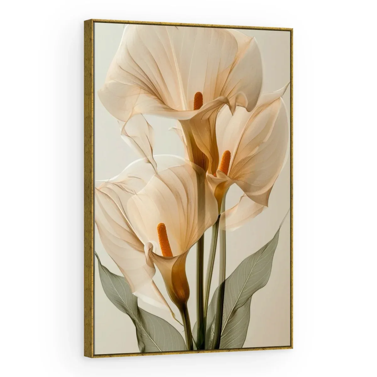 Quadro Decorativo Canvas Callas Pêssego - AF0107