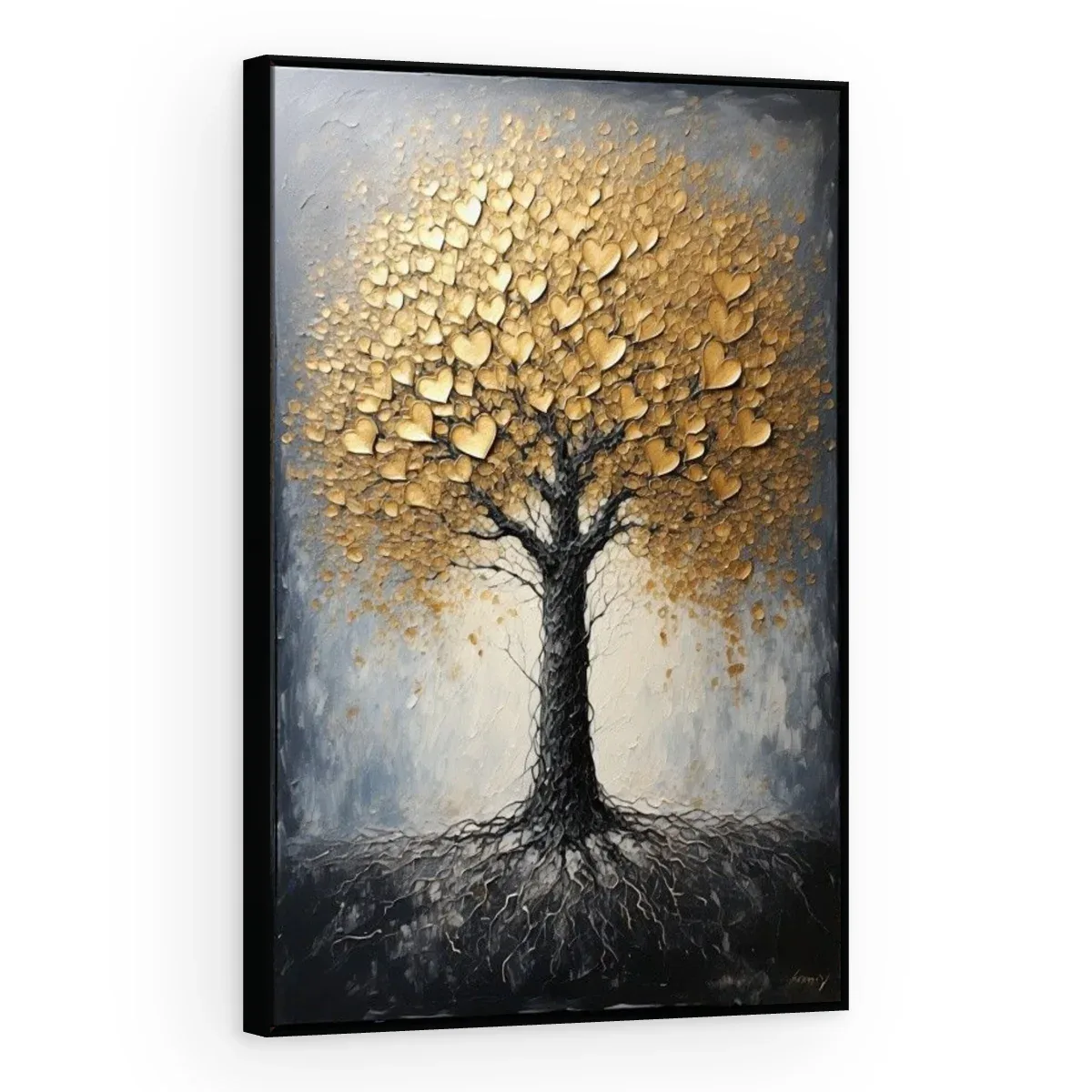 Quadro Decorativo Canvas Árvore Dourada - AF0109